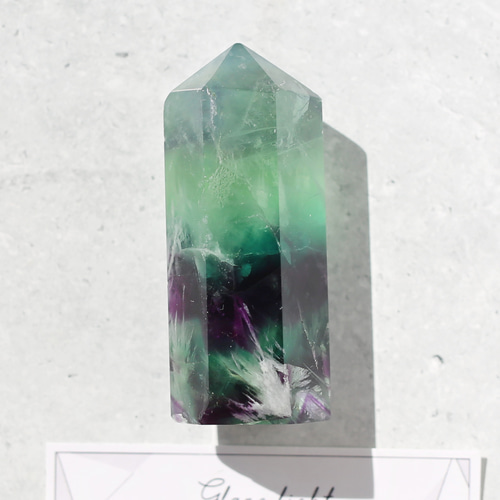 エンジェルフェザーフローライト 六角柱 ポイント 天然石 蛍石 希少