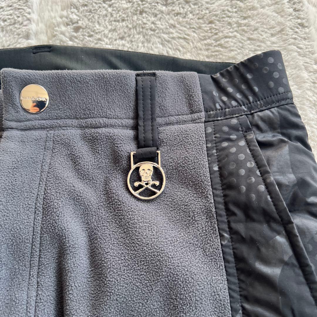 スカルモチーフ スリムフィットパンツ グレー CLEL】3D Tuck Sweat Pants / 3Dタック スウェットパンツ（スウェット